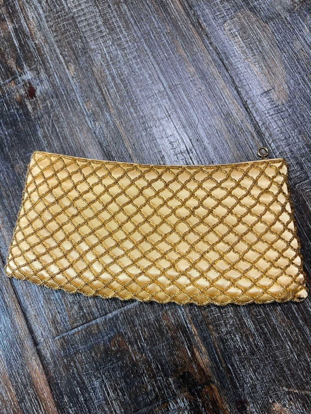 Gold  Hand Beaded Clutch